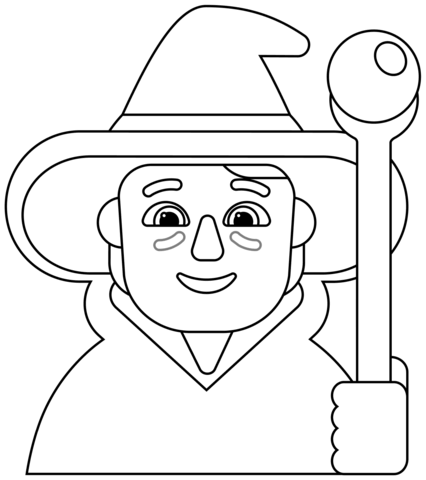 Man Mage Emoji Coloring Page